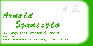 arnold szaniszlo business card